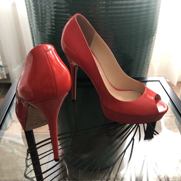 Jimmy Choo Pumps Heels Platform Shoes Peep Toe - Picture 2 of 7